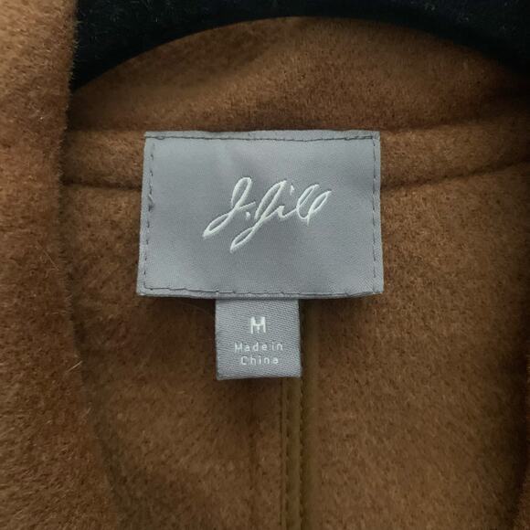 J. JILL Jacket Blazer M Asymmetrical 3 Button Wool Blend Oversized Collar Unline - Picture 11 of 14